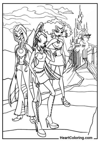 As Trix - Desenhos do Winx Club para Colorir