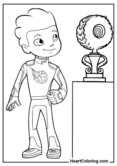 Taça do Vencedor - Desenhos do Blaze and the  Monster Machines para Colorir