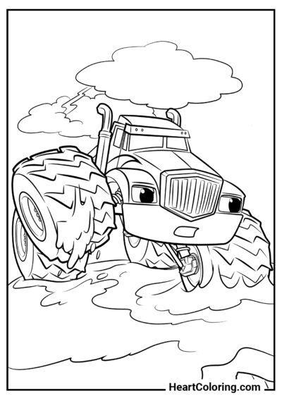 Crusher está preso - Desenhos do Blaze and the  Monster Machines para Colorir