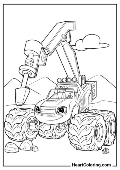 Martelo Pneumático do Blaze - Desenhos do Blaze and the  Monster Machines para Colorir