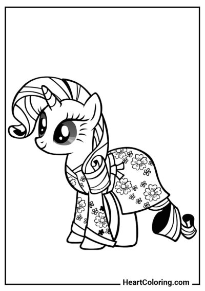 Novo traje da Rarity - Desenhos do My Little Pony para Colorir