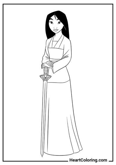 Mulan - Desenhos de Princesas da Disney para Colorir