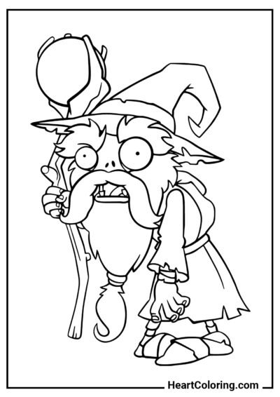 Zumbi Mago - Desenhos de Plants vs. Zombies para Colorir