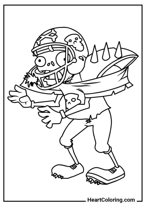 Zumbi de futebol - Desenhos de Plants vs. Zombies para Colorir