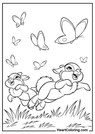 Couple amoureux - Coloriages de Lapin