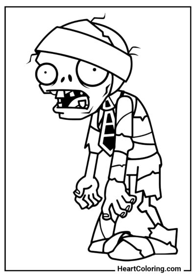 Zumbi Múmia - Desenhos de Plants vs. Zombies para Colorir