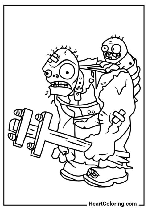 Gargantuar - Desenhos de Plants vs. Zombies para Colorir