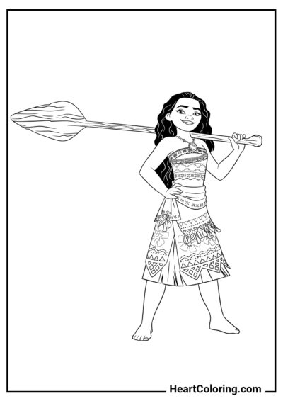 Moana - Dibujos de Princesas de Disney para Colorear