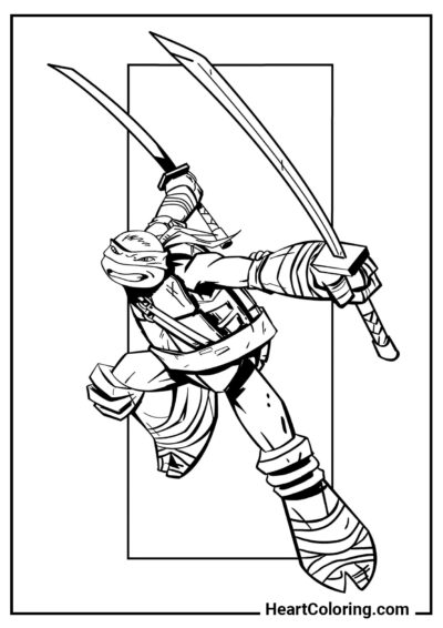 Leonardo - Ninja Turtles Coloring Pages