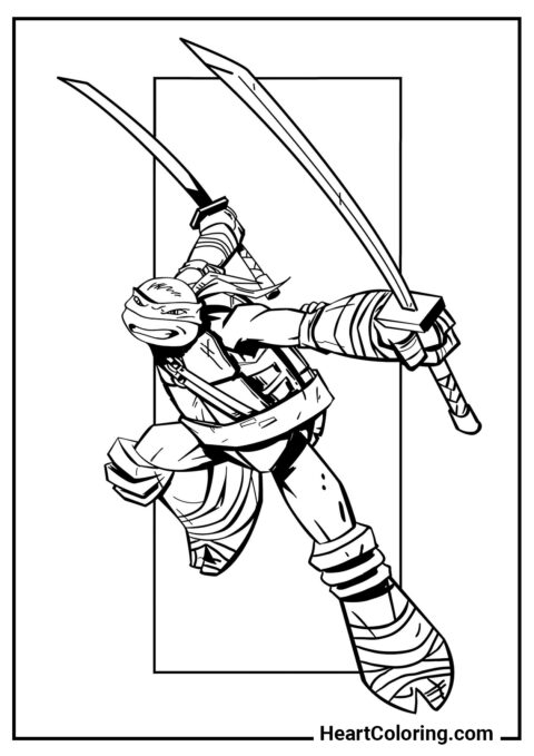 Leonardo - Ninja Turtles Coloring Pages