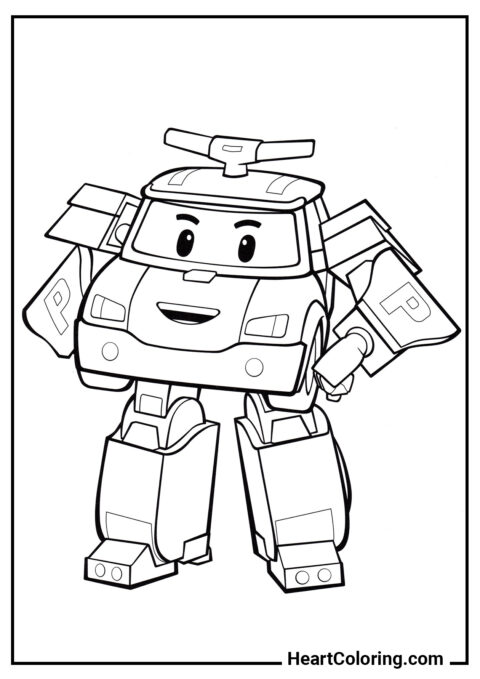 Policeman Poli - Robocar Poli Coloring Pages