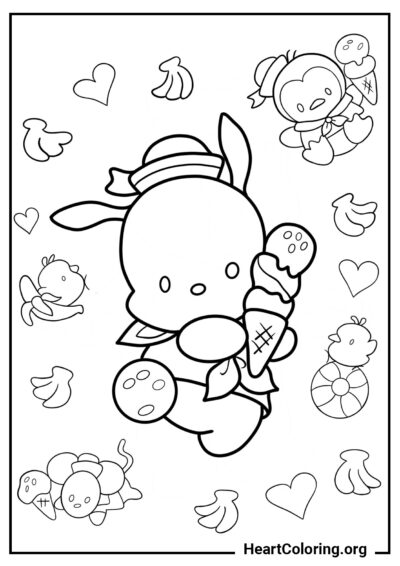 Bebê feliz - Desenhos de Pochacco para Colorir