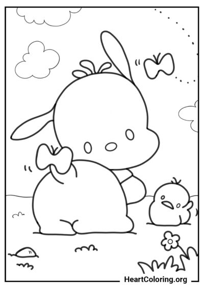 Pochamii tímida - Desenhos de Pochacco para Colorir