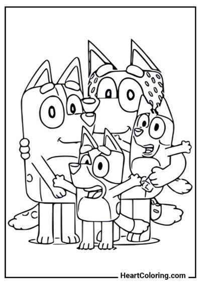 Bluey and friends - Bluey Coloring Pages