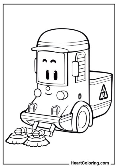 Cleany - Robocar Poli Coloring Pages