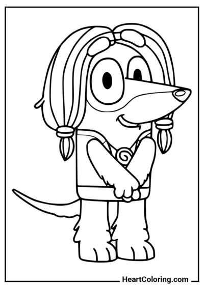 Indy - Bluey Coloring Pages