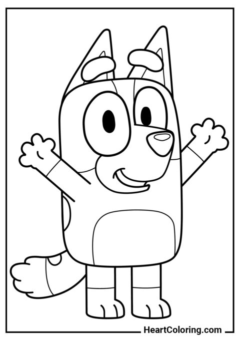 Happy Bingo - Bluey Coloring Pages