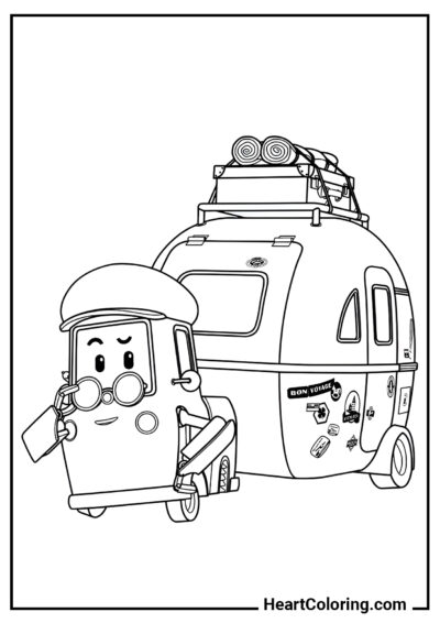 Long journey - Robocar Poli Coloring Pages