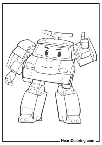 Good job - Robocar Poli Coloring Pages