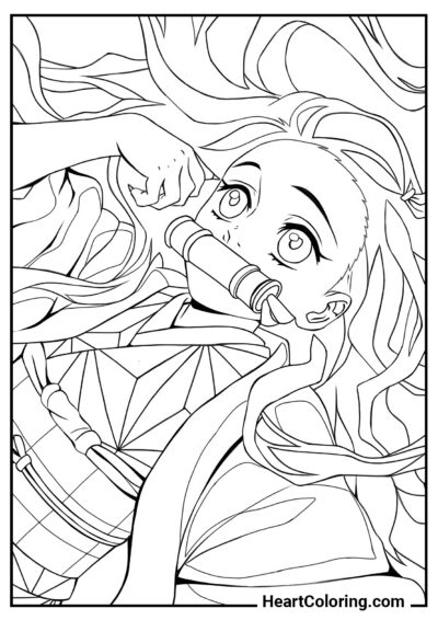 Recuerdos de Nezuko - Dibujos de Demon Slayer para Colorear