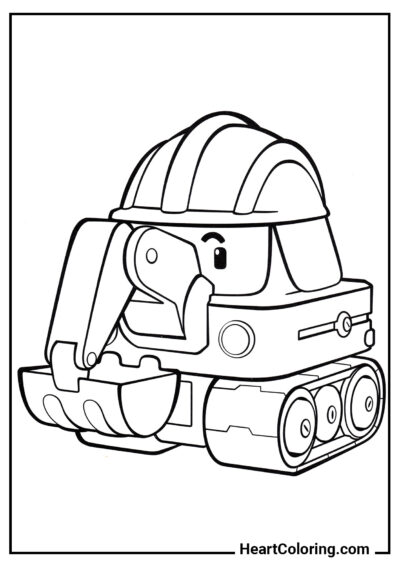 Excavator Poke - Robocar Poli Coloring Pages