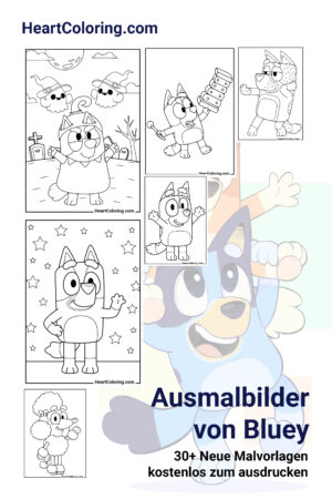 Ausmalbilder von Bluey kostenlose