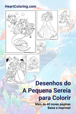 Desenhos do A Pequena Sereia para Colorir