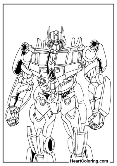 Optimus Prime Severidad - Dibujos de Transformers para Colorear