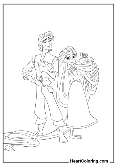 Flynn e Rapunzel dalla serie - Disegni di Rapunzel da Colorare