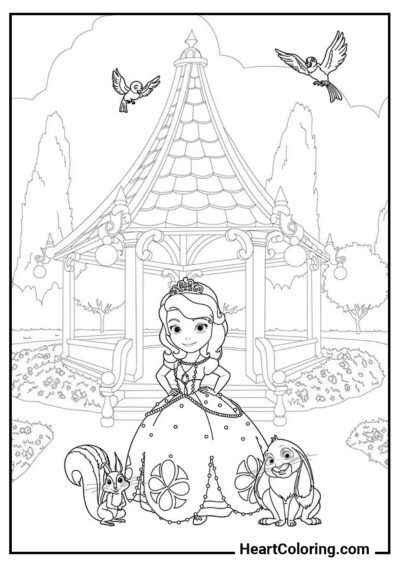 Princesa no Gazebo - Desenhos do Princesinha Sofia para Colorir