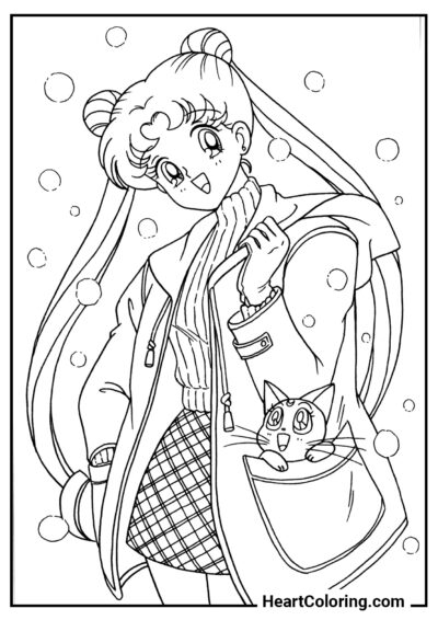 Usagi Estilosa - Desenhos de Sailor Moon para Colorir