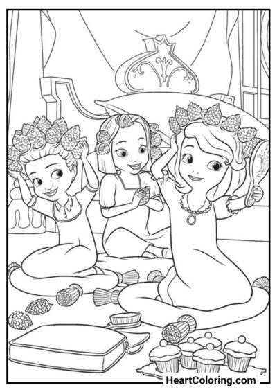 Princesa com Amigos - Desenhos do Princesinha Sofia para Colorir