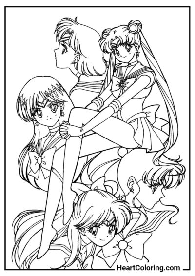 Guardiãs Sailor - Desenhos de Sailor Moon para Colorir