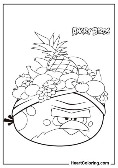 Terence with fruits - Angry Birds Coloring Pages