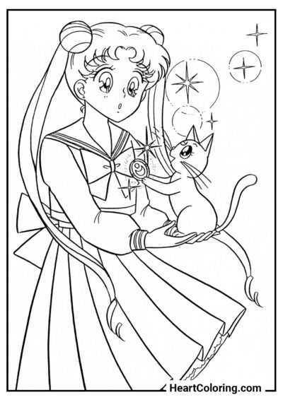 Usagi Surpresa - Desenhos de Sailor Moon para Colorir