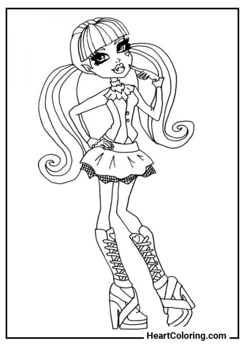 Nachdenkliche Draculaura - Ausmalbilder von Monster High