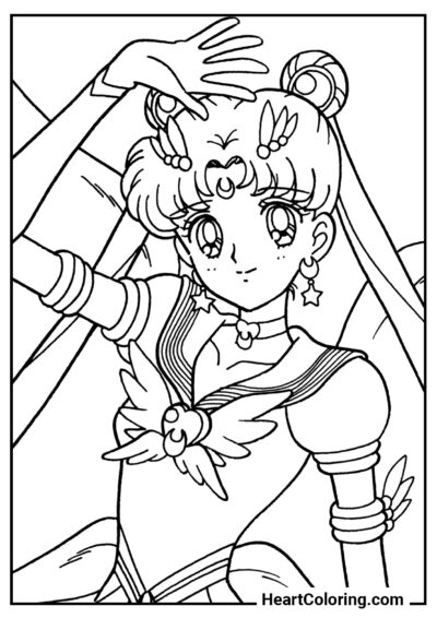 Saudações da Sailor Moon - Desenhos de Sailor Moon para Colorir