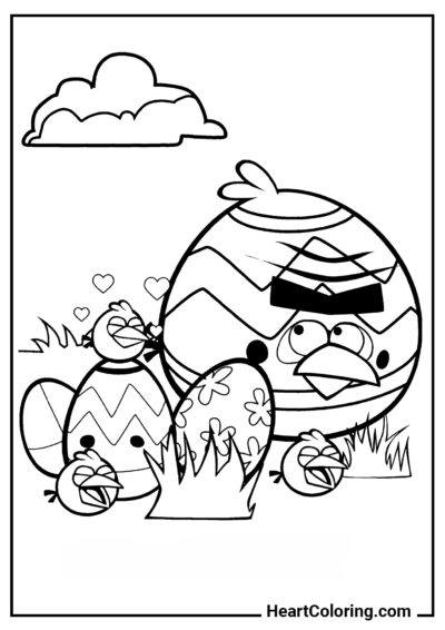 Angry Birds com Ovos - Desenhos do Angry Birds para Colorir