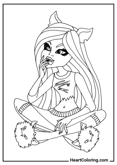 Pensierosa Clawdeen Wolf - Disegni di Monster High da Colorare