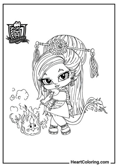 Bebê Jinafire Long - Desenhos de Monster High para Colorir