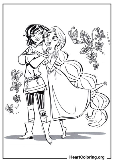 Rapunzel e Cassandra - Disegni di Rapunzel da Colorare