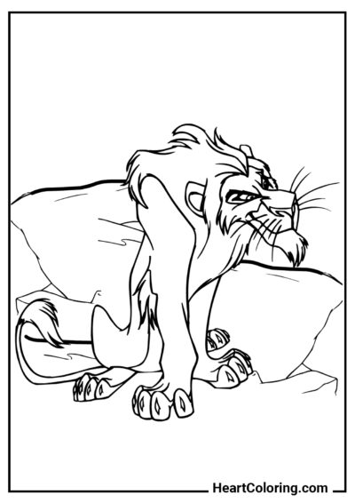 Scar - Dibujos de  El rey león para Colorear