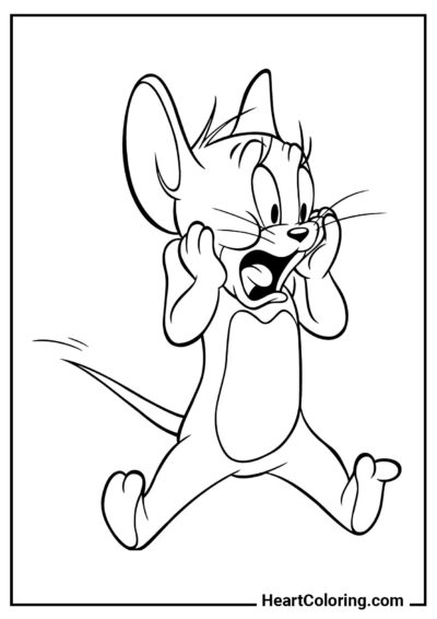 Scared Jerry - Tom and Jerry Coloring Pages