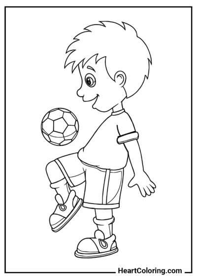 Giocoleria con il pallone - Disegni di Calcio da Colorare