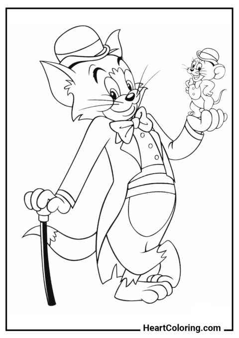 Gentlemen - Tom and Jerry Coloring Pages