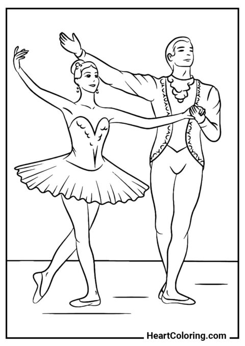 Esibizione in coppia - Disegni di Ballerina da Colorare