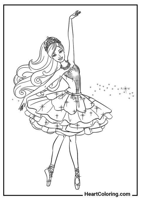 Barbie ballerina - Disegni di Ballerina da Colorare