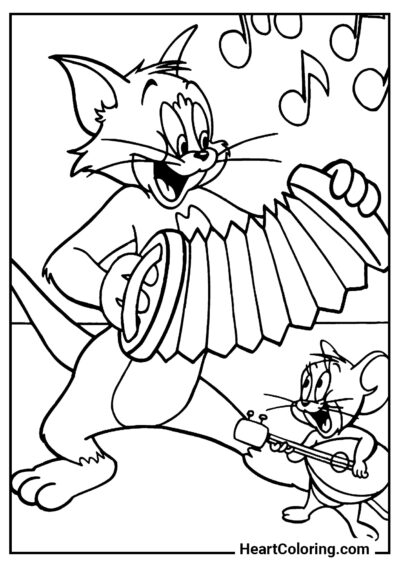 Musicians - Tom and Jerry Coloring Pages