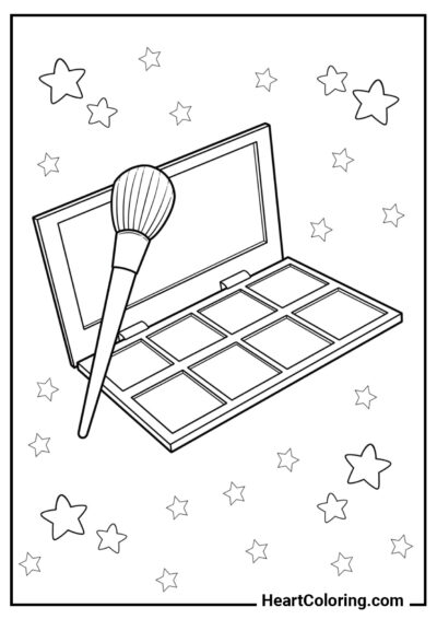 Paleta de Sombras - Desenhos de Maquiagem para Colorir