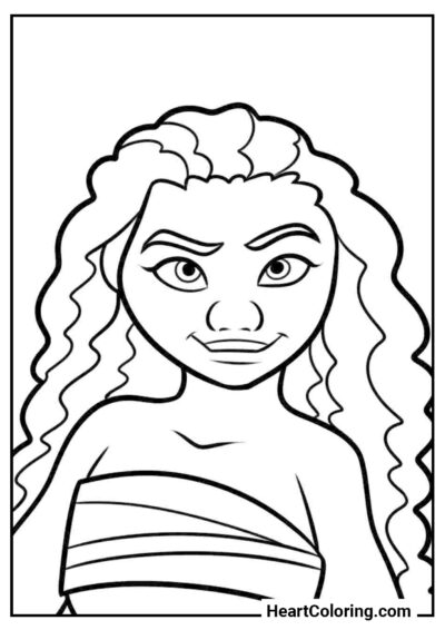 Menina determinada - Desenhos de Moana para Colorir